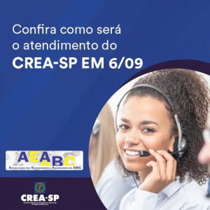 Read more about the article Atendimento ao público no dia 06/09 – Crea-SP