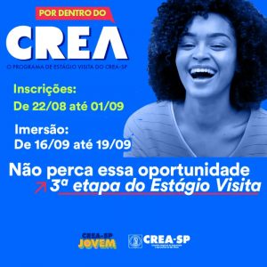 Leia mais sobre o artigo Começam hoje as inscrições para a 3ª etapa do Estágio Visita do Crea-SP.